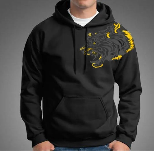 Men’s Hooded Printed Fleece Sweatshirt | Winter Essentials