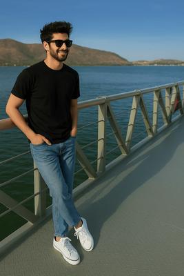 Black Cotton T-Shirt – Men’s Regular Fit