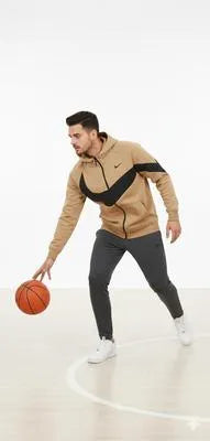 Men’s Beige Fleece Zipper Hoodie