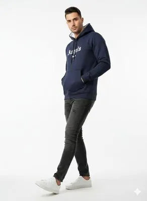 Men’s Blue Embroidered Hoodie