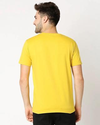 Men’s Yellow Stitched Round Neck Jersey T-Shirt