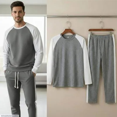 Grey Men’s Fleece Sweatshirt & Jogger Set