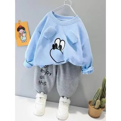 Boys & Girls Warm Printed Fleece Tracksuit
