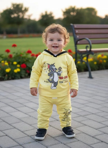 Kids Printed Fleece Hoodie Tracksuit