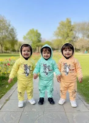 Kids Printed Fleece Hoodie Tracksuit