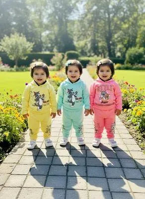 Kids Printed Fleece Hoodie Tracksuit