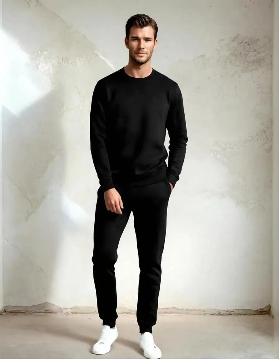 Men’s Polyester Plain Sweatshirt & Trouser Tracksuit