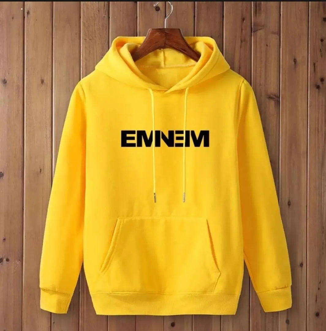 Premium Yellow Printed Hoodie for Men