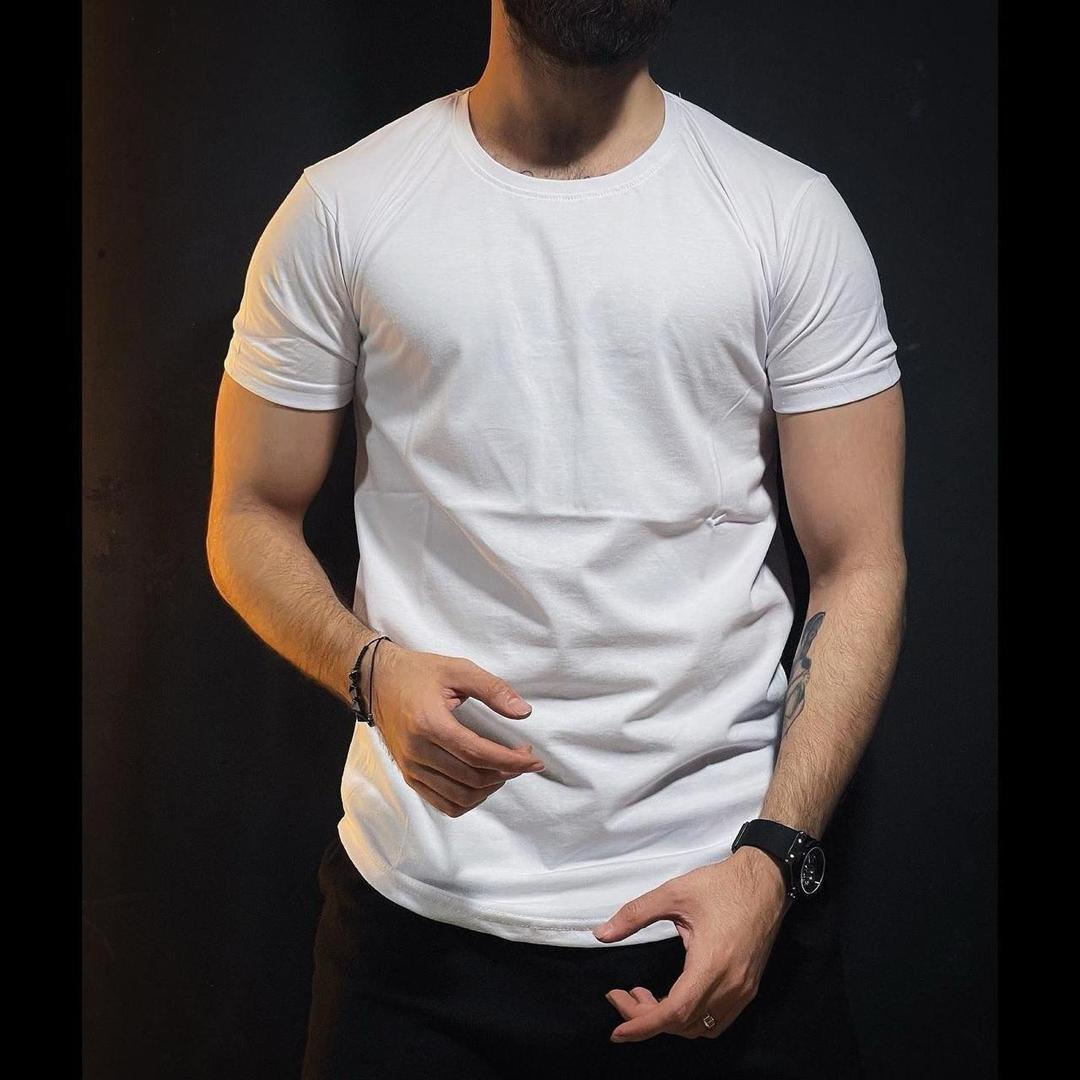Men’s Plain White Jersey Round Neck T-Shirt