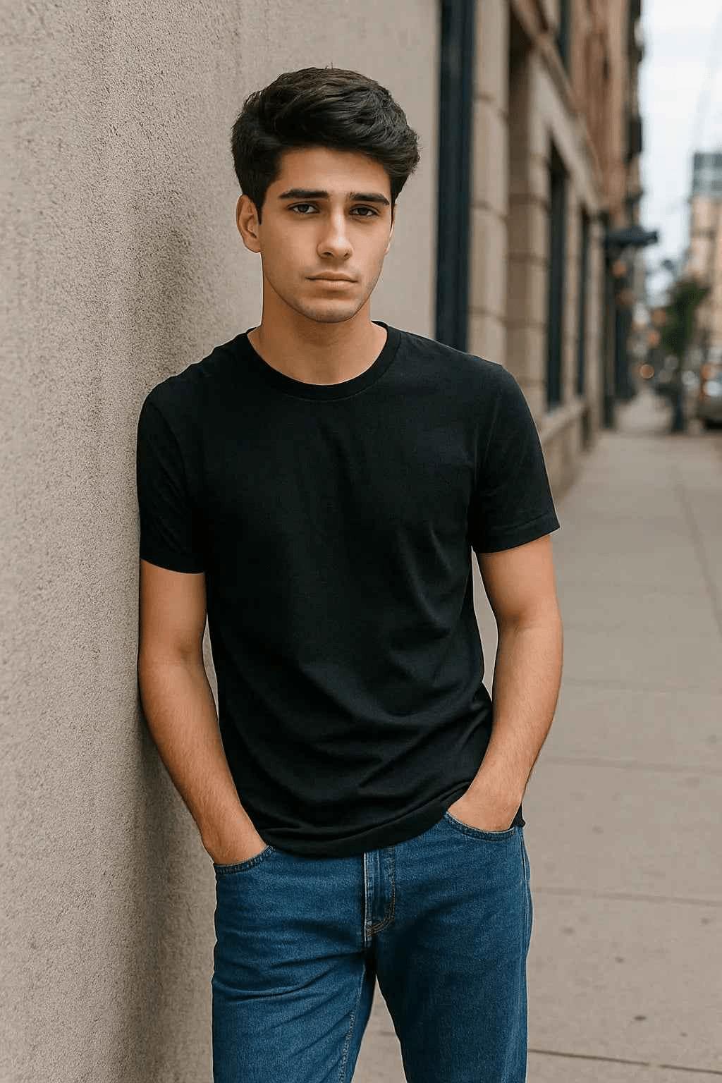 Black Cotton T-Shirt – Men’s Regular Fit