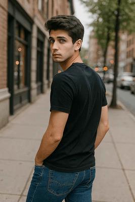 Black Cotton T-Shirt – Men’s Regular Fit