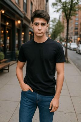 Black Cotton T-Shirt – Men’s Regular Fit