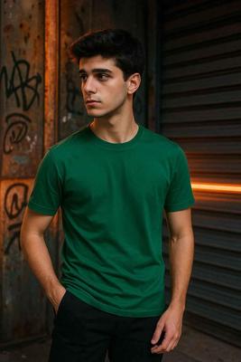 Green Cotton T-Shirt – Men’s Regular Fit