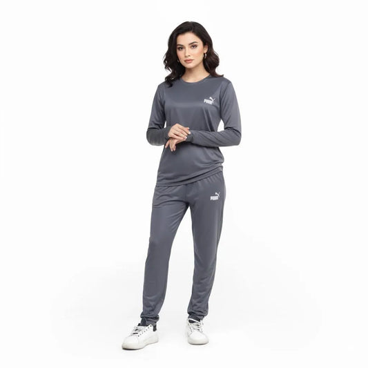 Women’s Stitched Micro Interlock Printed Tracksuit
