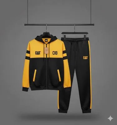 Yellow Men’s Fleece Hoodie Tracksuit
