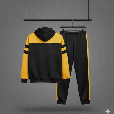 Yellow Men’s Fleece Hoodie Tracksuit