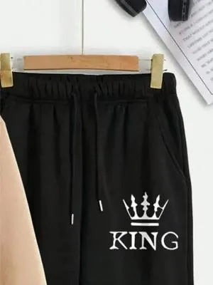 Black Men’s Printed Sweatshirt Tracksuit