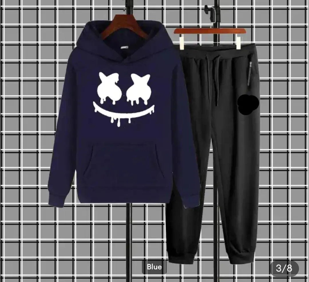 Fleece Printed Hoodie Track Suit – Warm & Stylish Winter Set