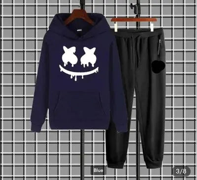 Fleece Printed Hoodie Track Suit – Warm & Stylish Winter Set