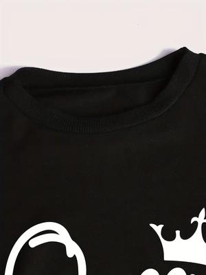 Women's Stitched Fleece Printed Sweatshirt Tracksuit