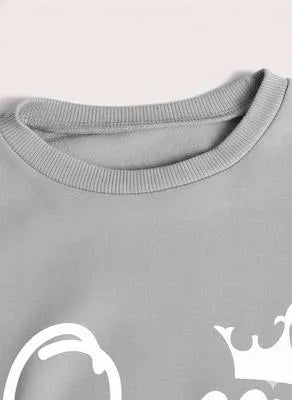 Women's Stitched Fleece Printed Sweatshirt Tracksuit