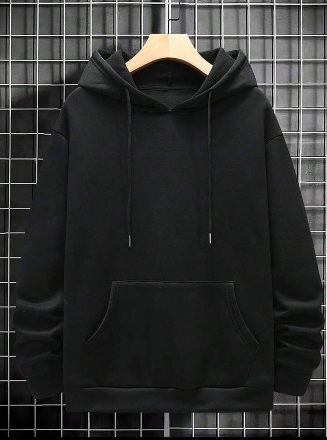 Casual Black Hoodie for Men