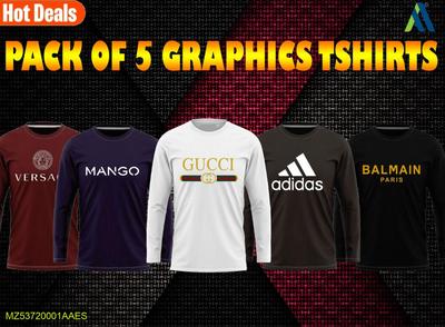 Men’s Jersey Graphic Sublimation Full Sleeves Shirts – Pack of 5