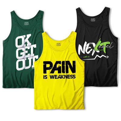 Men’s Printed Dri Fit Sando Tanks – Pack of 3 | Comfortable & Breathable | Multicolor